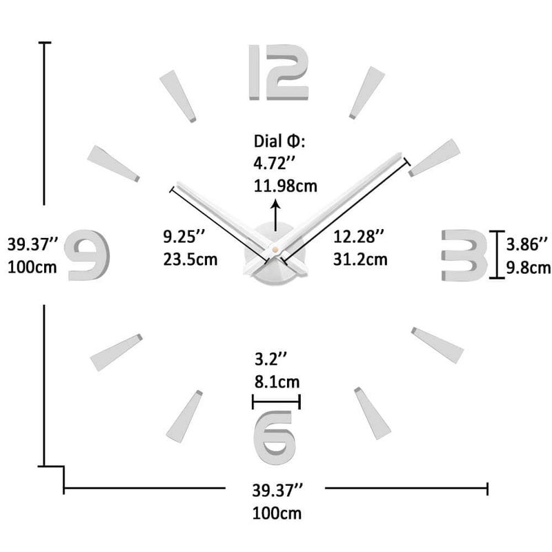 VANGOLD Large 3D Wall Clock DIY Wall Decoration Clock with Mirror Surface Sticker for Office Home Living Room Decor - Image 3